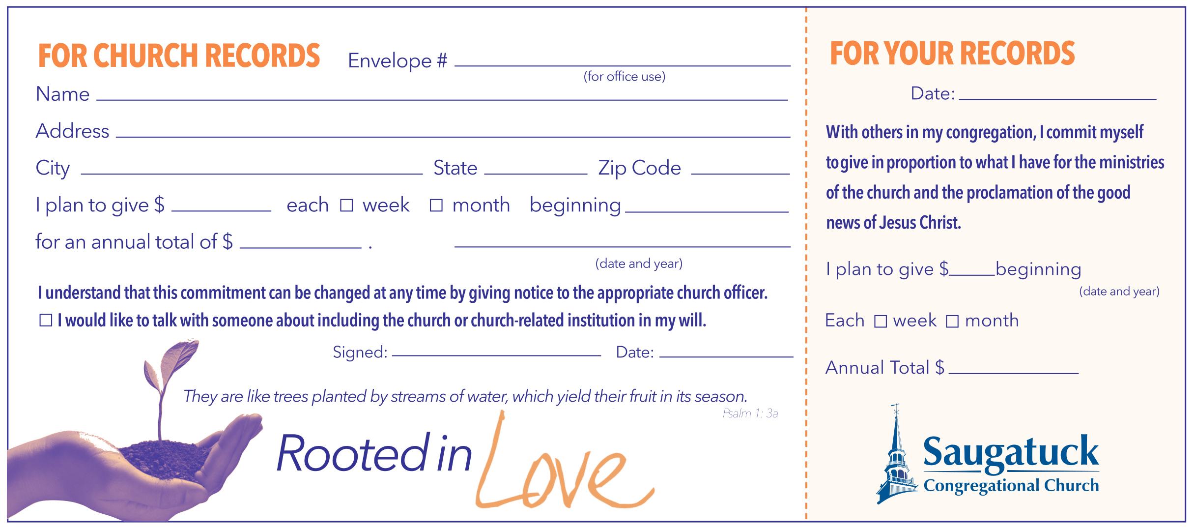 Ways to Give - Saugatuck Congregational Church, UCCSaugatuck Regarding Church Pledge Card Template